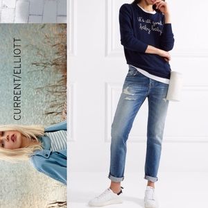 Slouchy Skinny Distressed Jeans